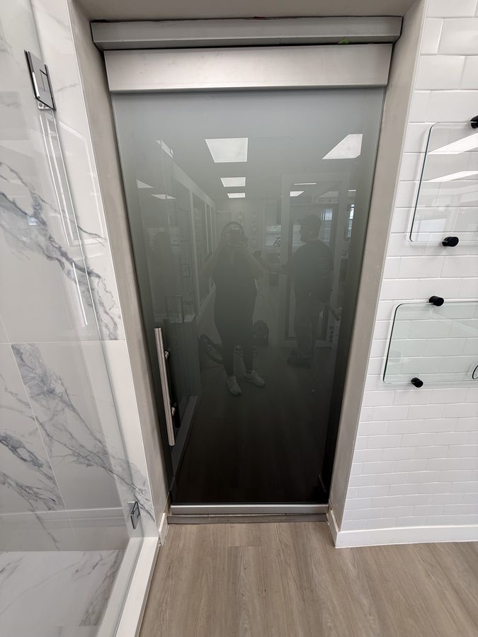 Smoked tinted back-painted glass panel