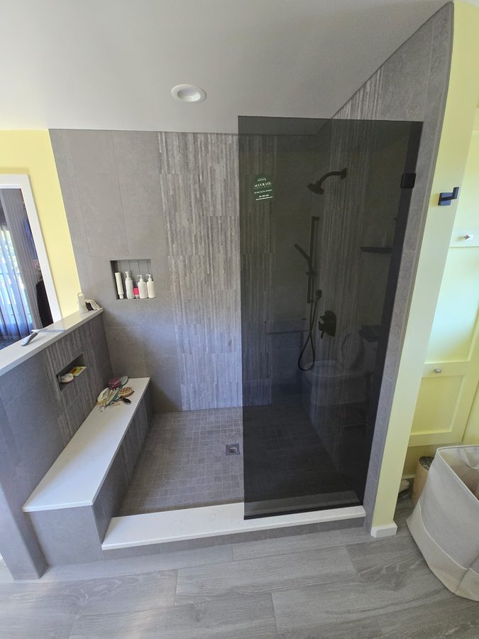 Custom frameless shower door